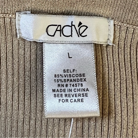 Cache Twin Set Tan Knit Bolero Shrug & Matching Tube Top With Rhinestone… - Picture 13 of 16